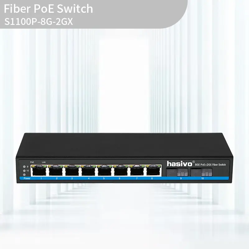 Full Gigabit 8+2 Fiber PoE Switch