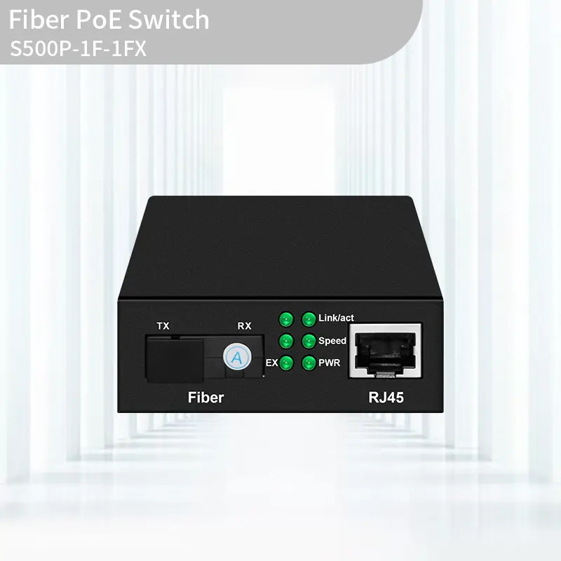 Fast Ethernet 1+1 Fiber PoE Switch