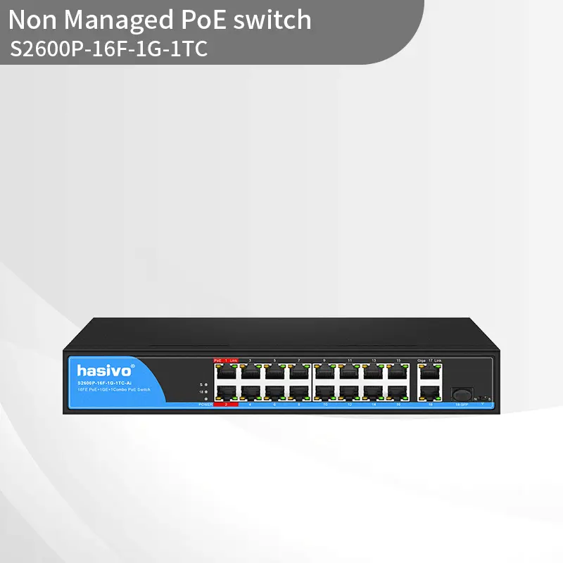 Hybrid Gigabit uplink 16-port 100M PO...