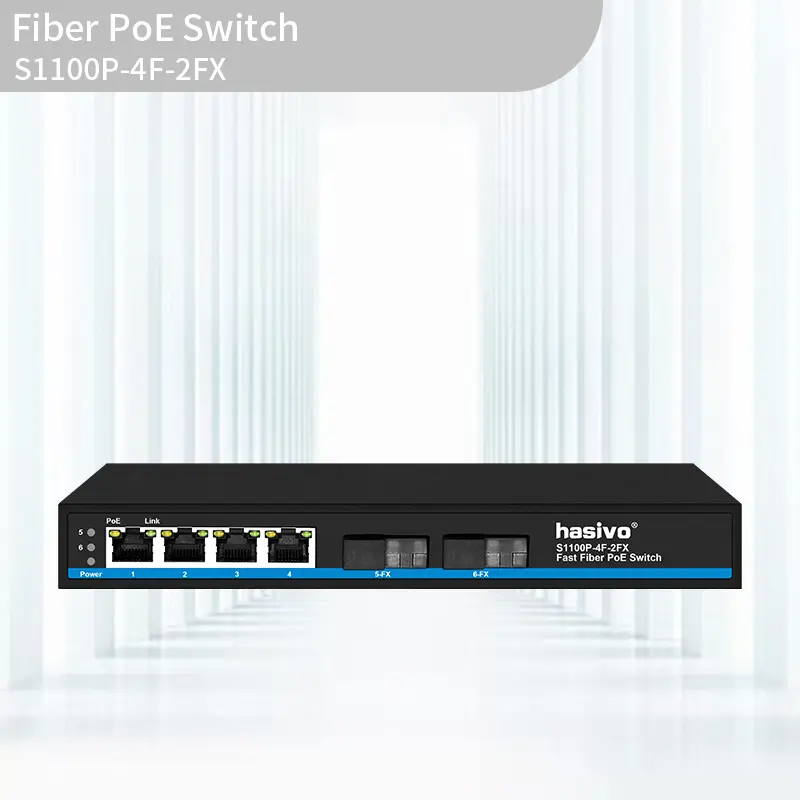 Fast Ethernet 4+2 Fiber PoE Switch