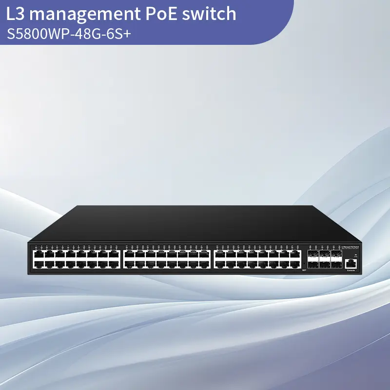 10G Uplink 6SFP+48GE L3 Managed PoE S...