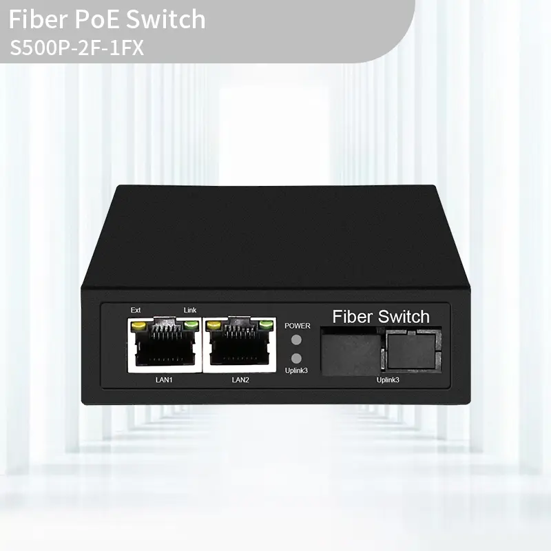 Fast Ethernet 2+1 Fiber PoE Switch