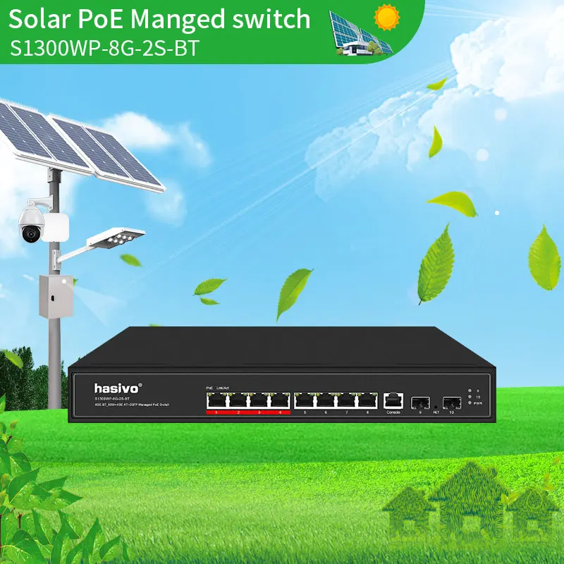 8+2 Managed MPPT Solar PoE Switch