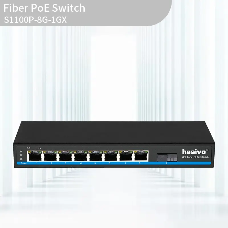 Full Gigabit 8+1 Fiber PoE Switch