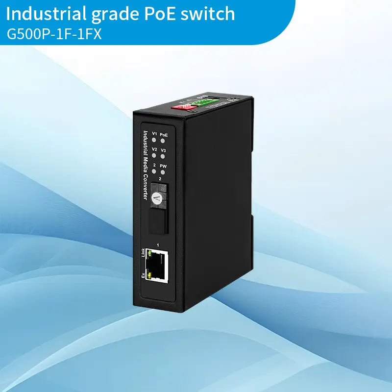Full gigabit 1 optical 1 electrical sndustrial PoE switch
